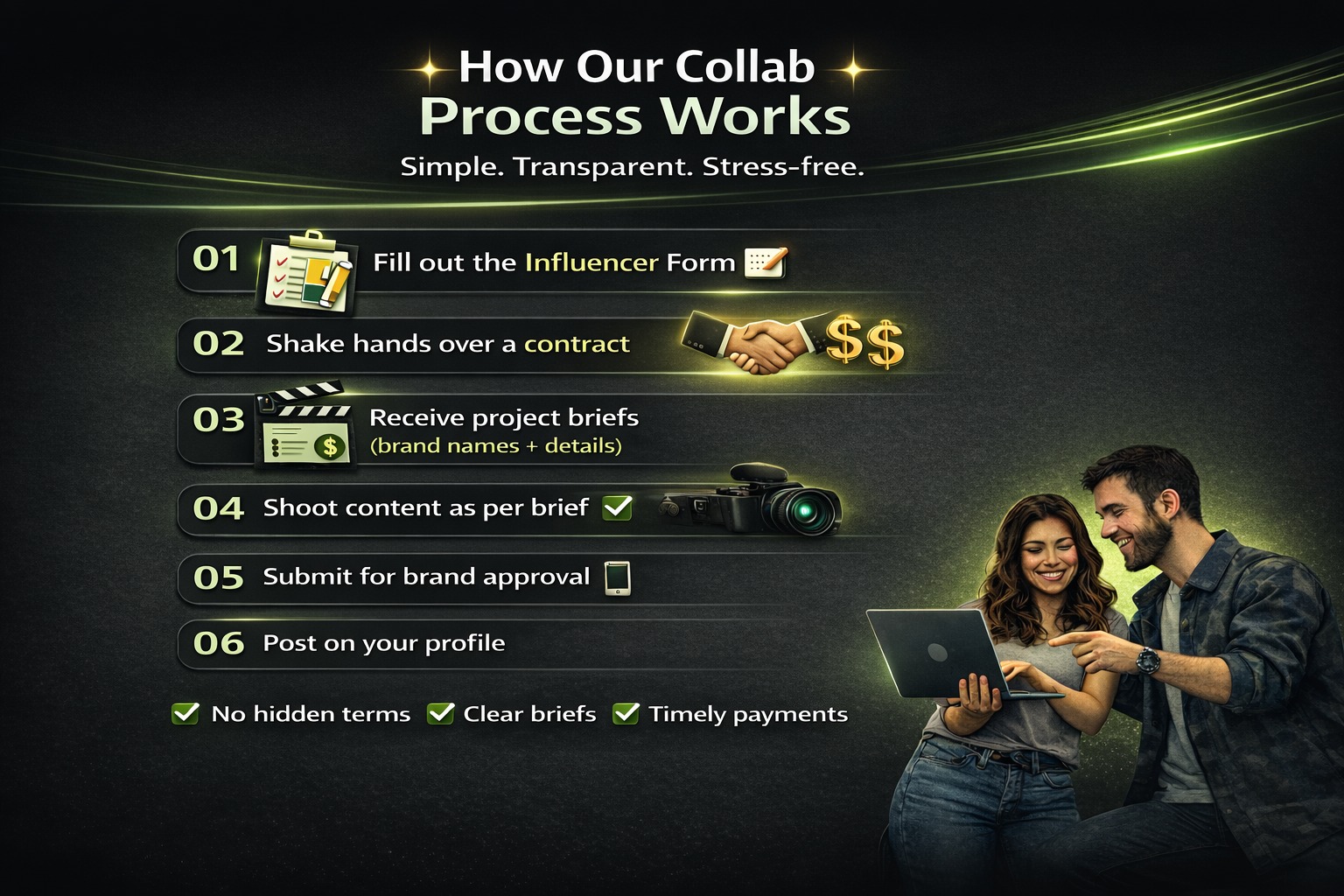 Creator checking brand brief on phone